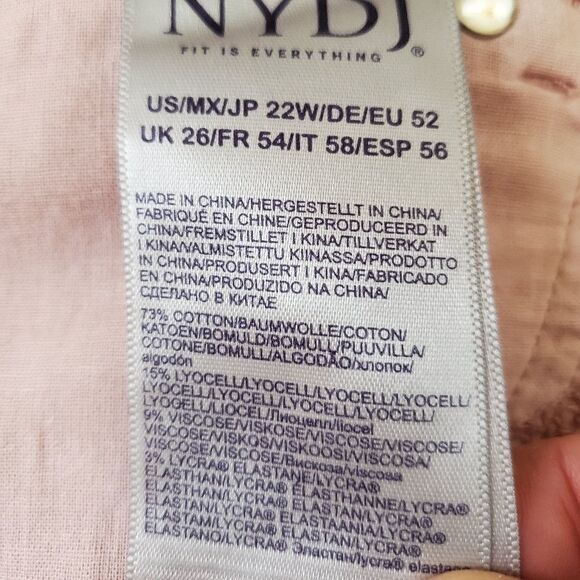 NYDJ Marilyn Cuff Straight Leg Jeans size 22W in Pink - NEW - Picture 11 of 12